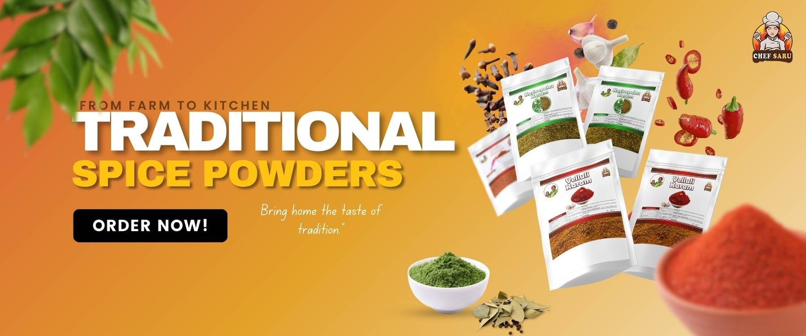 chef saru foods Spice Powders banner